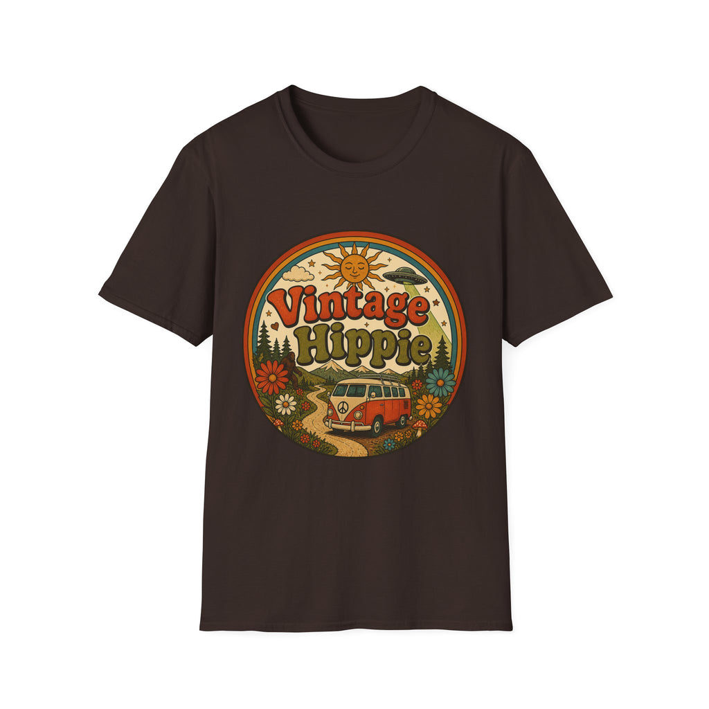 Vintage Hippy T-Shirt — Retro Camper Van Flower Power Graphic Tee