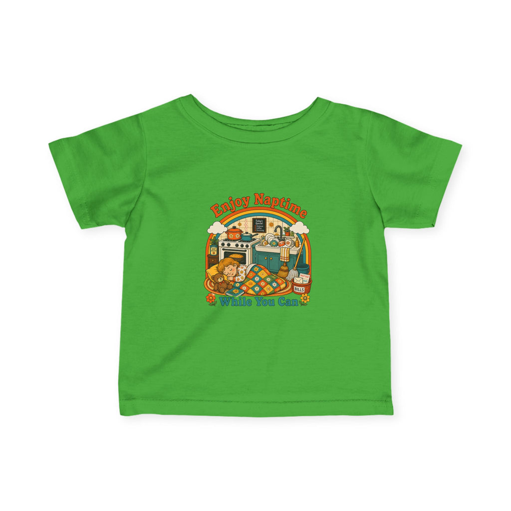 Infant Tee — "Enjoy Naptime While You Can" Cute Nursery Camper Illustration