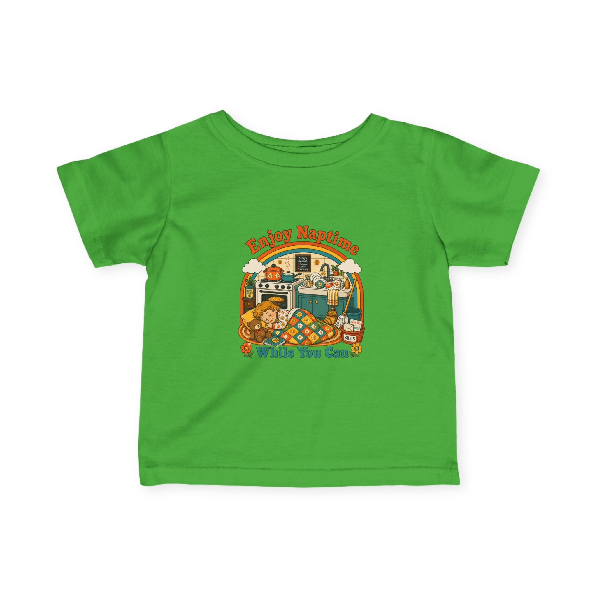 Infant Tee — "Enjoy Naptime While You Can" Cute Nursery Camper Illustration