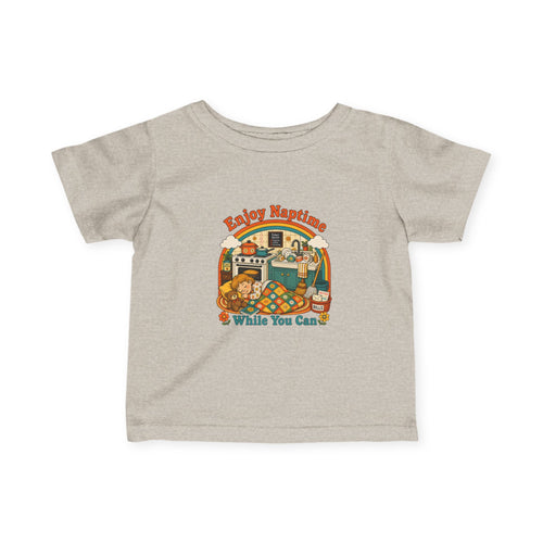Infant Tee — "Enjoy Naptime While You Can" Cute Nursery Camper Illustration