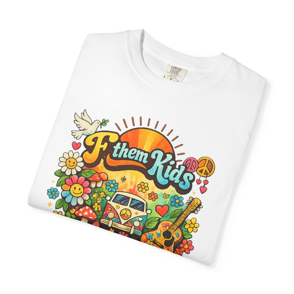 Teacher of the Year T-Shirt — Retro Floral 'F them Kids' Guitar Teacher Gift