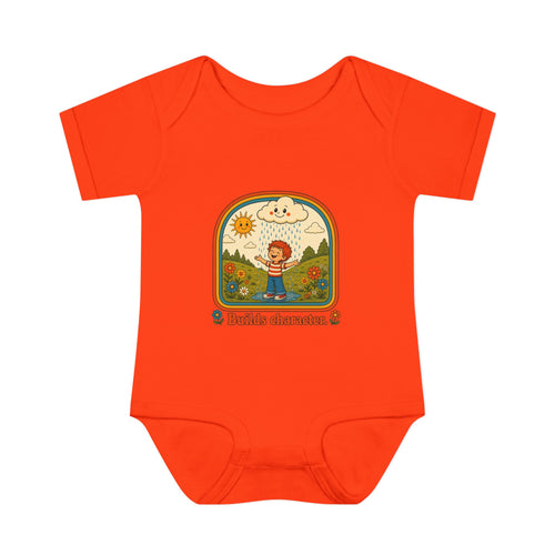 Infant Bodysuit - 'Builds Character' Retro Sunshine Baby Onesie